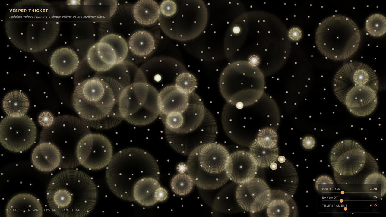 Vesper Thicket interactive simulation preview