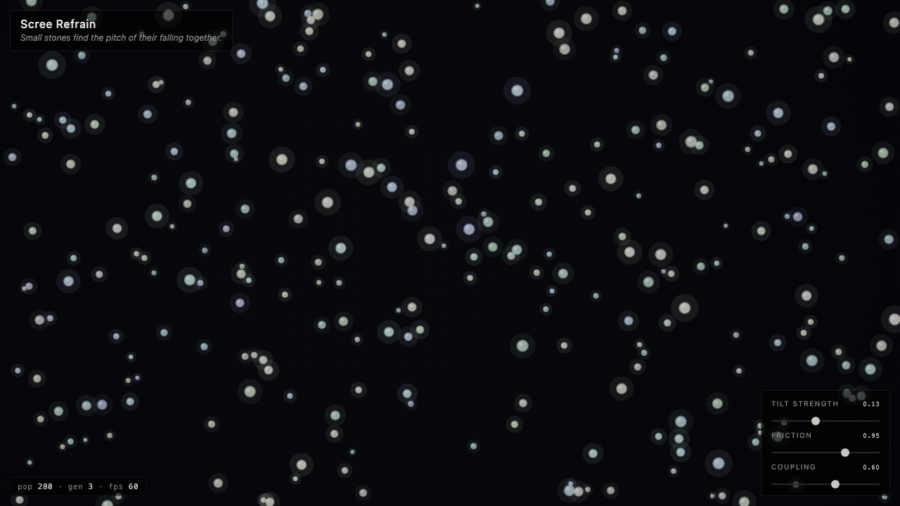 Scree Refrain interactive simulation preview