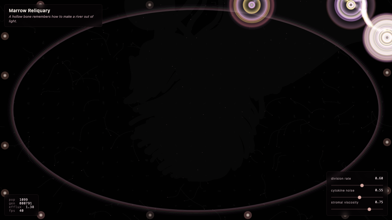 Marrow Reliquary interactive simulation preview