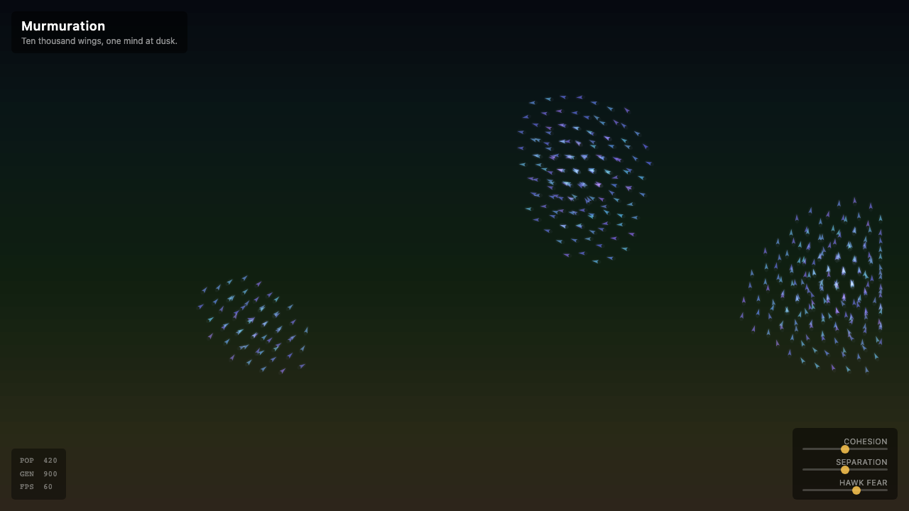 Murmuration interactive simulation preview